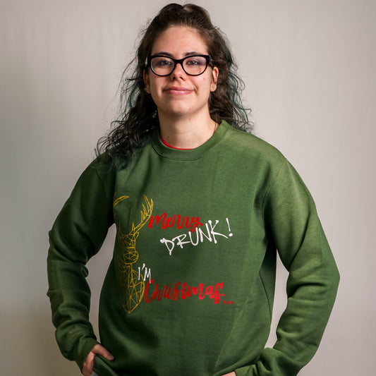Merry Drunk I'm Christmas Felpa