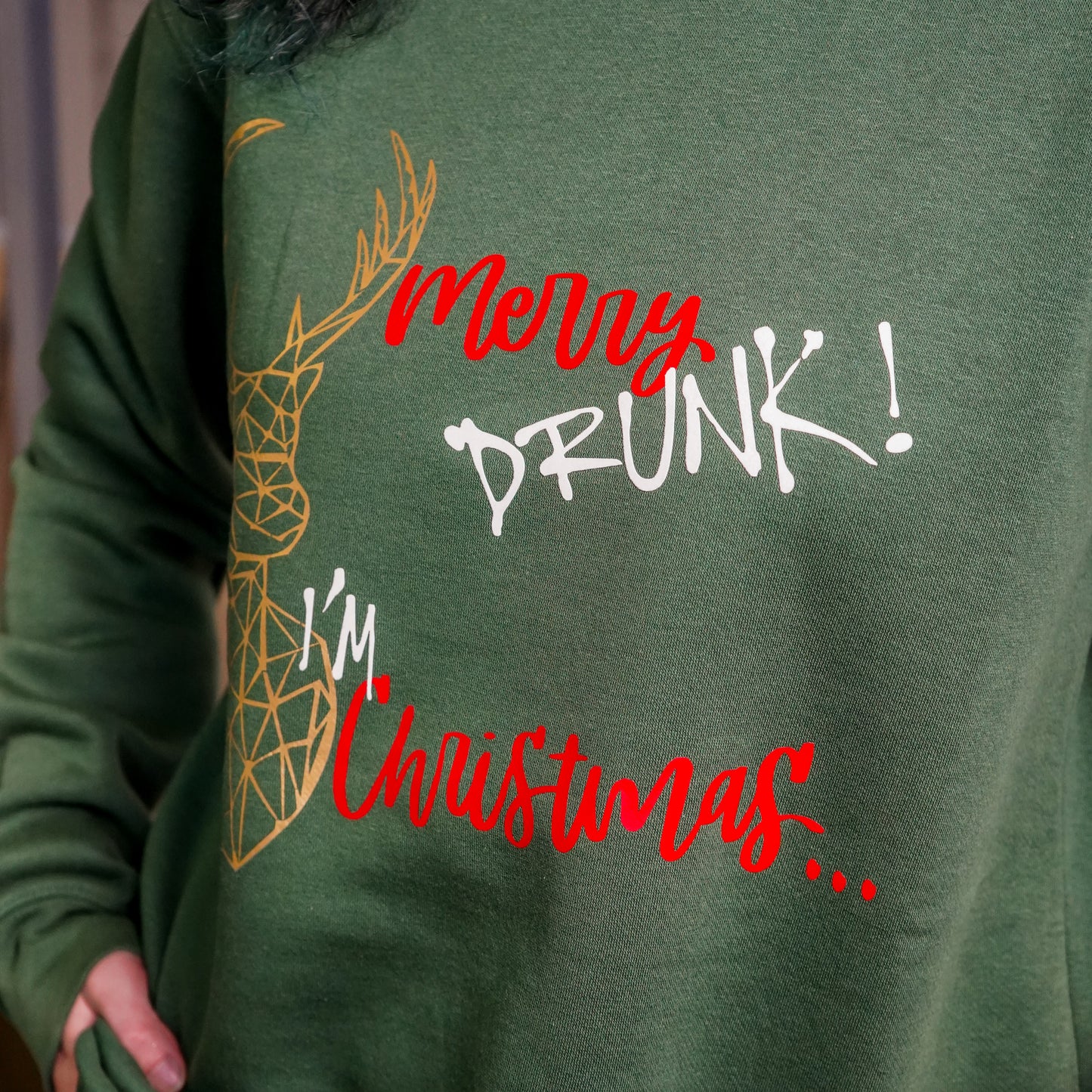 Merry Drunk I'm Christmas Felpa