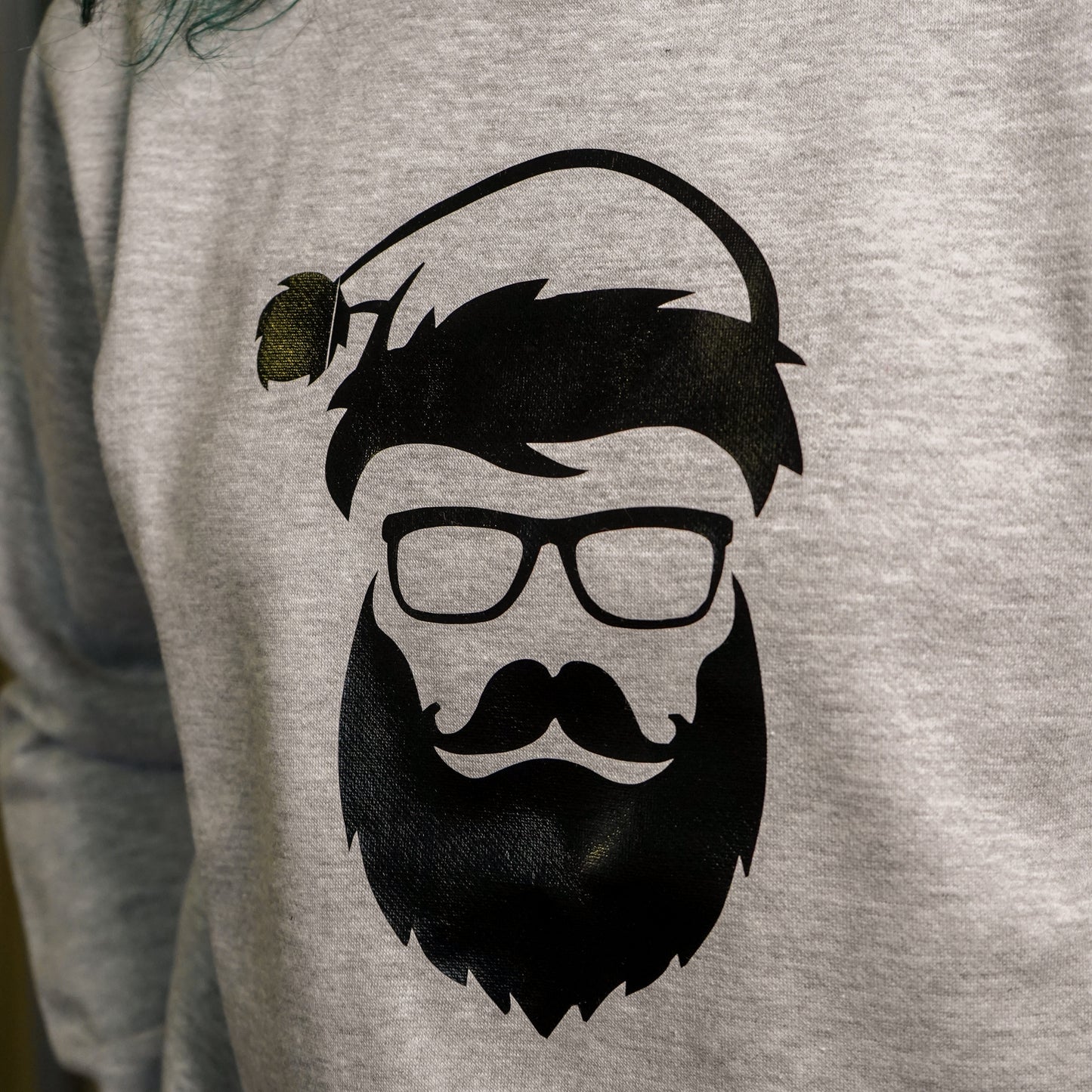 Santa Hipster Grey Felpa
