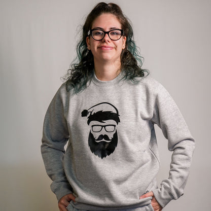 Santa Hipster Grey Felpa
